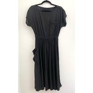 Vintage Michel Button-Detail Midi Dress | Black | Size M